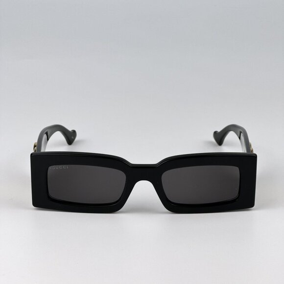 Gucci GG1425S 001 Sunglasses Black Grey Rectangle Unisex GG 1425S main image 5